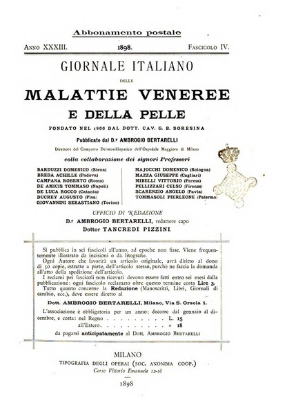 Giornale italiano delle malattie veneree e della pelle