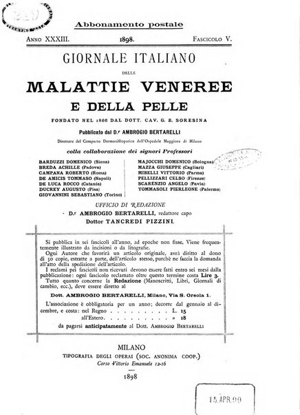 Giornale italiano delle malattie veneree e della pelle