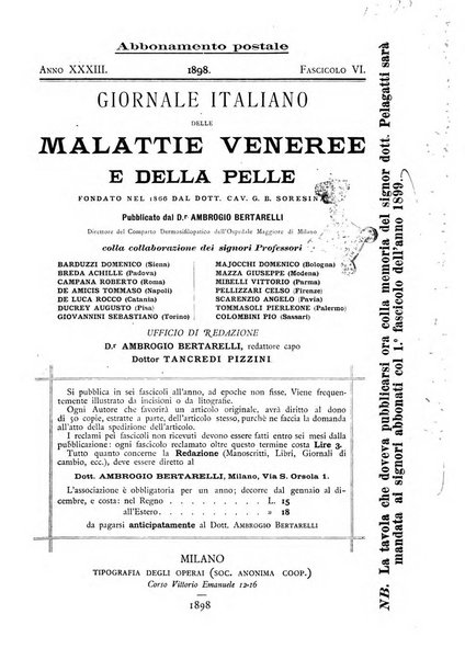 Giornale italiano delle malattie veneree e della pelle