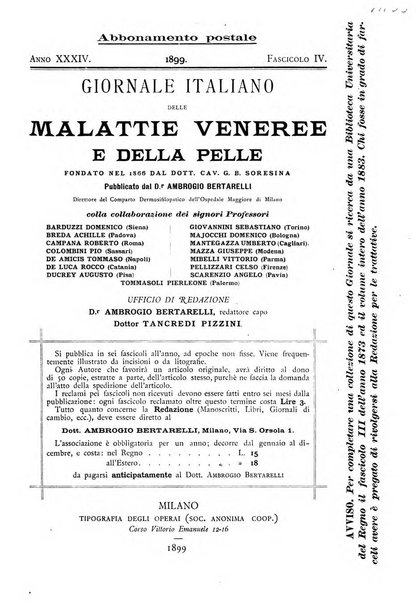 Giornale italiano delle malattie veneree e della pelle