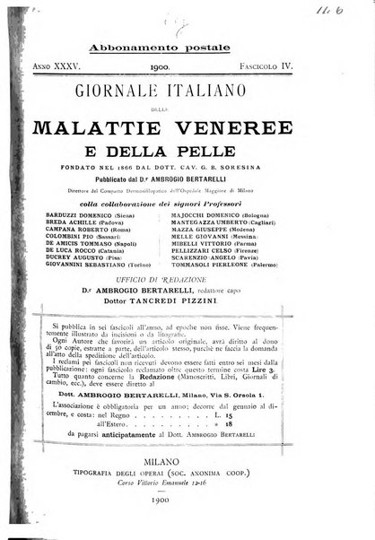 Giornale italiano delle malattie veneree e della pelle