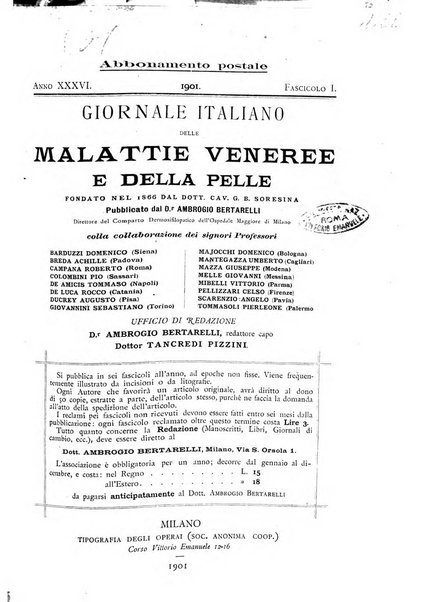 Giornale italiano delle malattie veneree e della pelle