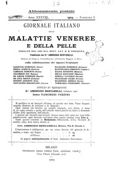 Giornale italiano delle malattie veneree e della pelle