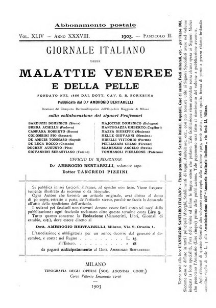 Giornale italiano delle malattie veneree e della pelle