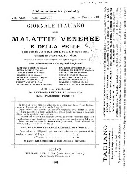 Giornale italiano delle malattie veneree e della pelle