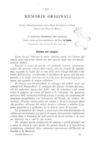 Giornale italiano delle malattie veneree e della pelle