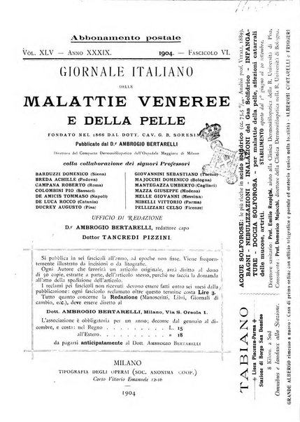 Giornale italiano delle malattie veneree e della pelle