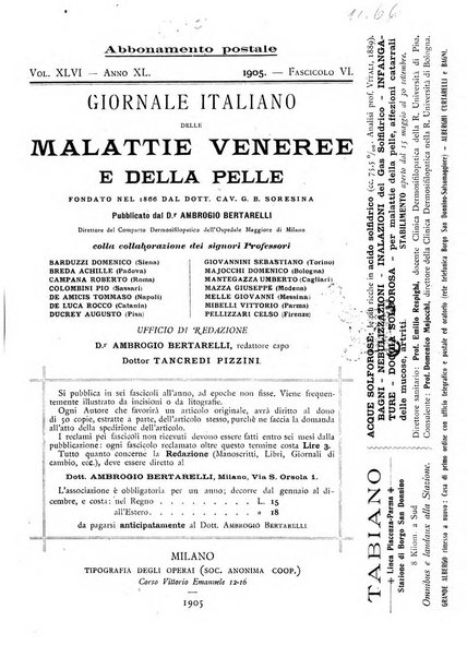 Giornale italiano delle malattie veneree e della pelle