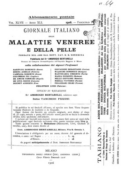 Giornale italiano delle malattie veneree e della pelle