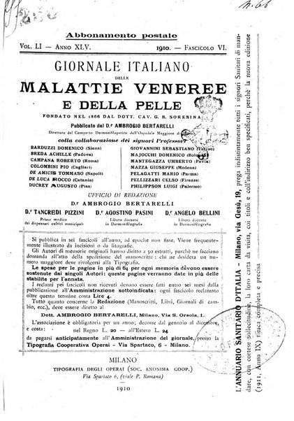 Giornale italiano delle malattie veneree e della pelle