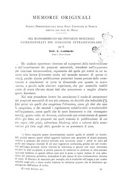 Giornale italiano delle malattie veneree e della pelle