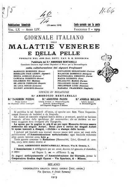 Giornale italiano delle malattie veneree e della pelle