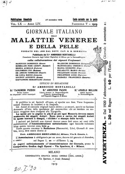 Giornale italiano delle malattie veneree e della pelle