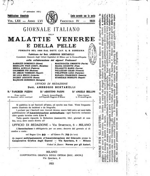 Giornale italiano delle malattie veneree e della pelle