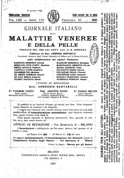 Giornale italiano delle malattie veneree e della pelle