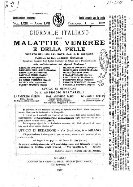 Giornale italiano delle malattie veneree e della pelle