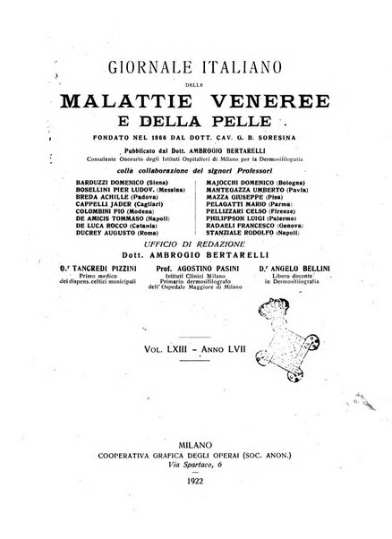 Giornale italiano delle malattie veneree e della pelle