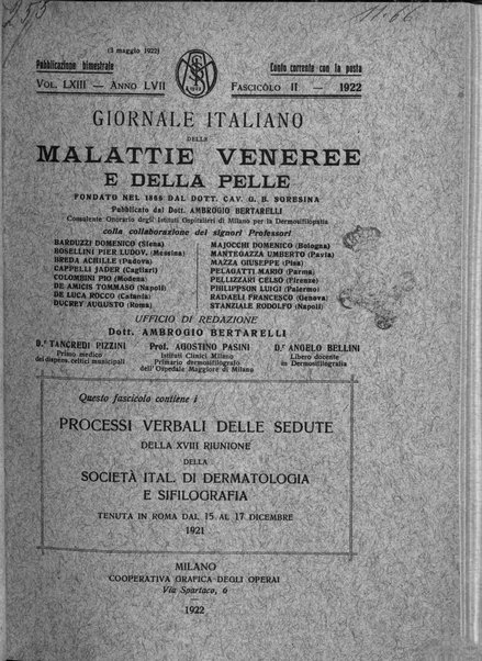 Giornale italiano delle malattie veneree e della pelle