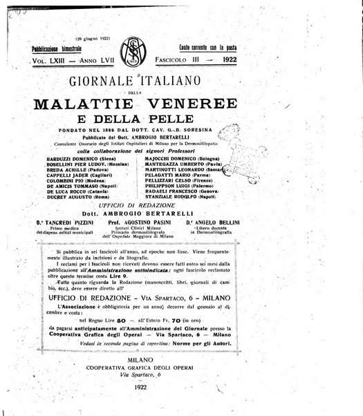 Giornale italiano delle malattie veneree e della pelle