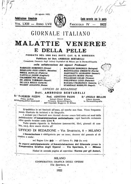 Giornale italiano delle malattie veneree e della pelle