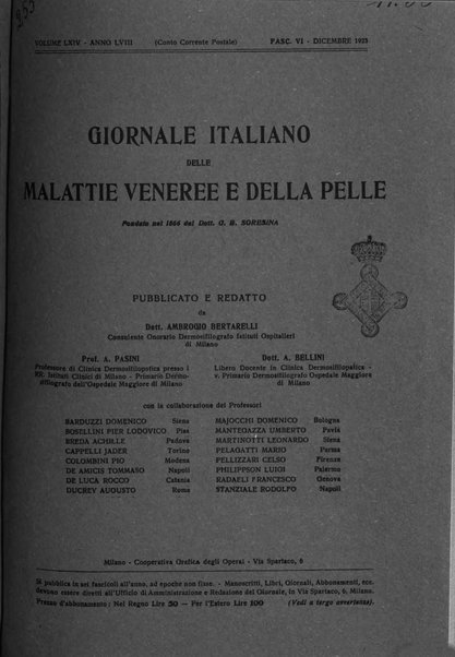 Giornale italiano delle malattie veneree e della pelle