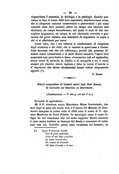 Il giornale letterario scientifico modenese raccolta periodica di produzioni scelte originali italiane e straniere inedite in Italia