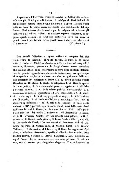 Il giornale letterario scientifico modenese raccolta periodica di produzioni scelte originali italiane e straniere inedite in Italia