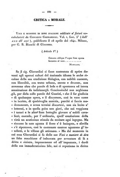 Il giornale letterario scientifico modenese raccolta periodica di produzioni scelte originali italiane e straniere inedite in Italia