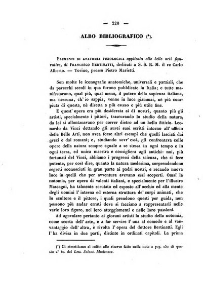 Il giornale letterario scientifico modenese raccolta periodica di produzioni scelte originali italiane e straniere inedite in Italia