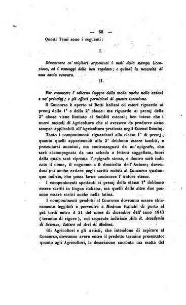 Il giornale letterario scientifico modenese raccolta periodica di produzioni scelte originali italiane e straniere inedite in Italia