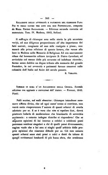 Il giornale letterario scientifico modenese raccolta periodica di produzioni scelte originali italiane e straniere inedite in Italia