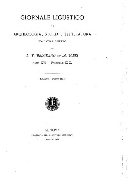 Giornale ligustico di archeologia, storia e letteratura