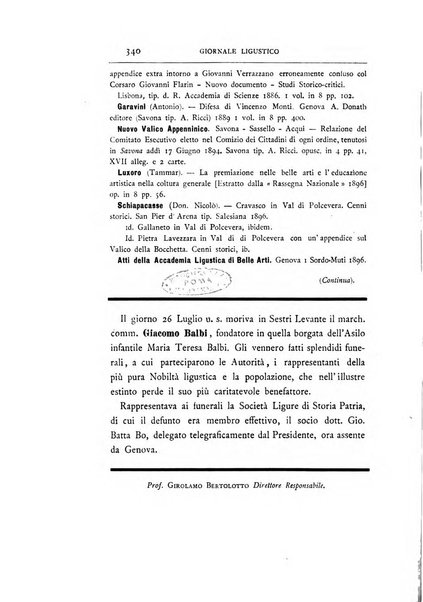 Giornale ligustico di archeologia, storia e letteratura