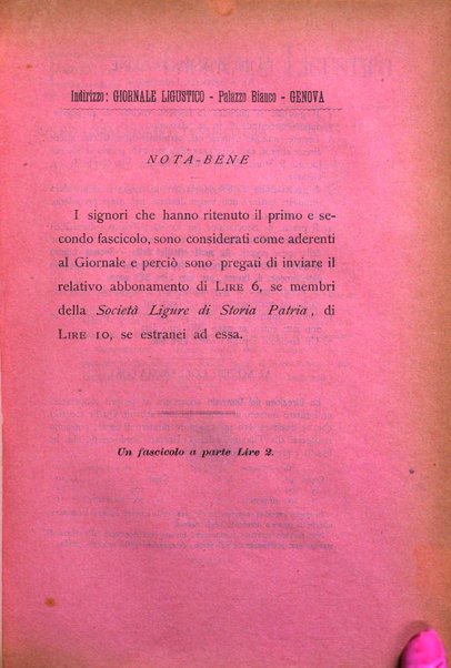 Giornale ligustico di archeologia, storia e letteratura