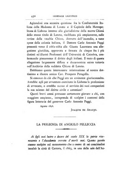 Giornale ligustico di archeologia, storia e letteratura