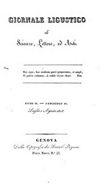 Giornale ligustico di scienze, lettere ed arti