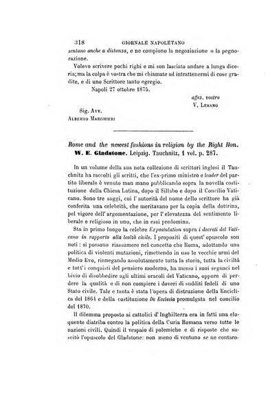 Giornale napoletano di filosofia e lettere, scienze morali e politiche