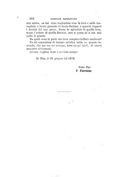 Giornale napoletano di filosofia e lettere, scienze morali e politiche