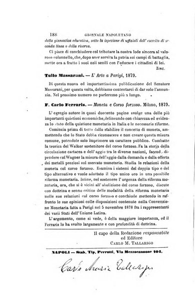 Giornale napoletano di filosofia e lettere, scienze morali e politiche