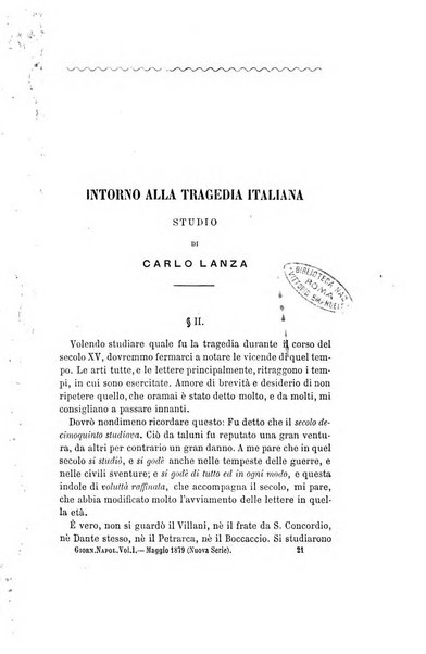 Giornale napoletano di filosofia e lettere, scienze morali e politiche