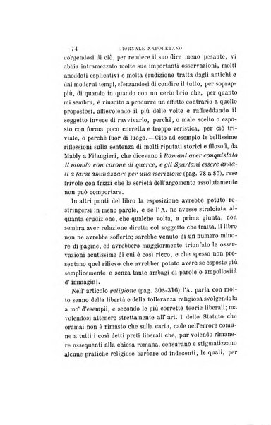 Giornale napoletano di filosofia e lettere, scienze morali e politiche