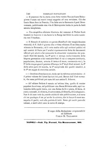 Giornale napoletano di filosofia e lettere, scienze morali e politiche