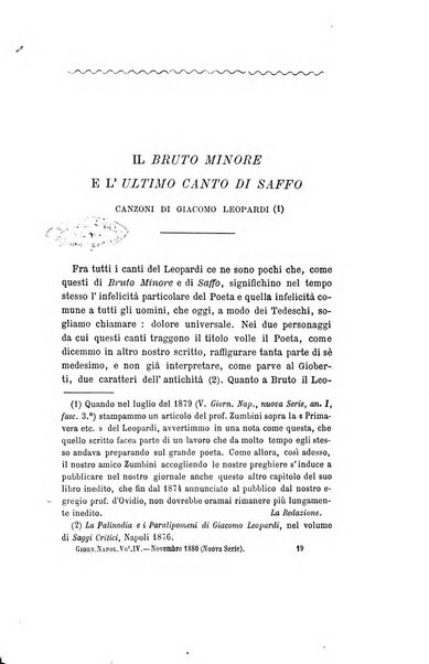 Giornale napoletano di filosofia e lettere, scienze morali e politiche