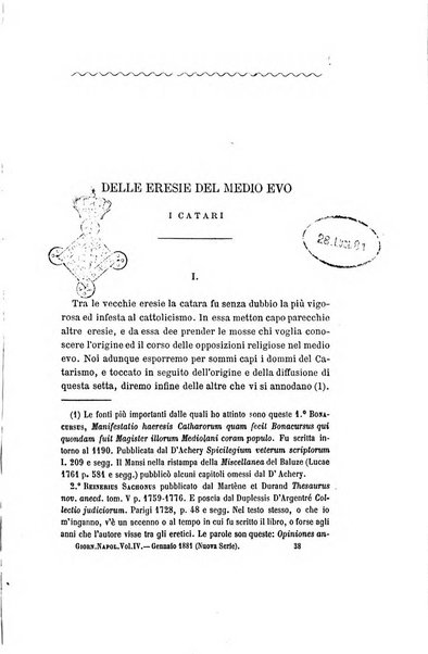 Giornale napoletano di filosofia e lettere, scienze morali e politiche