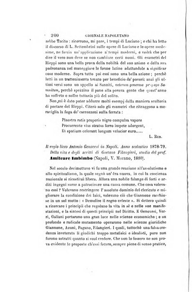 Giornale napoletano di filosofia e lettere, scienze morali e politiche