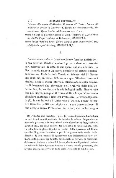 Giornale napoletano di filosofia e lettere, scienze morali e politiche