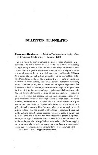 Giornale napoletano di filosofia e lettere, scienze morali e politiche