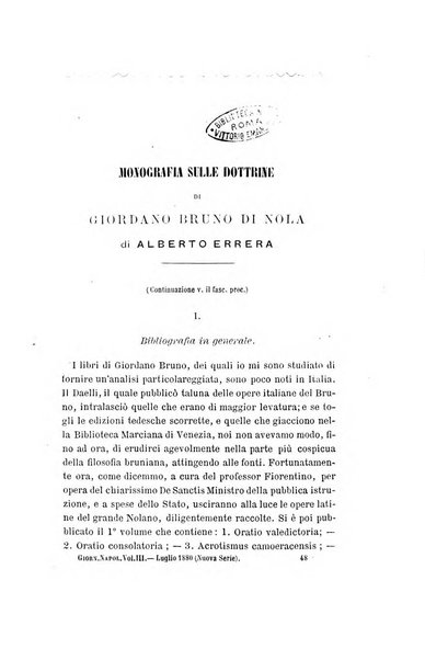 Giornale napoletano di filosofia e lettere, scienze morali e politiche