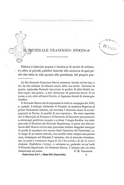 Giornale napoletano di filosofia e lettere, scienze morali e politiche