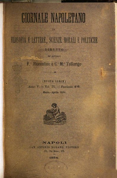 Giornale napoletano di filosofia e lettere, scienze morali e politiche